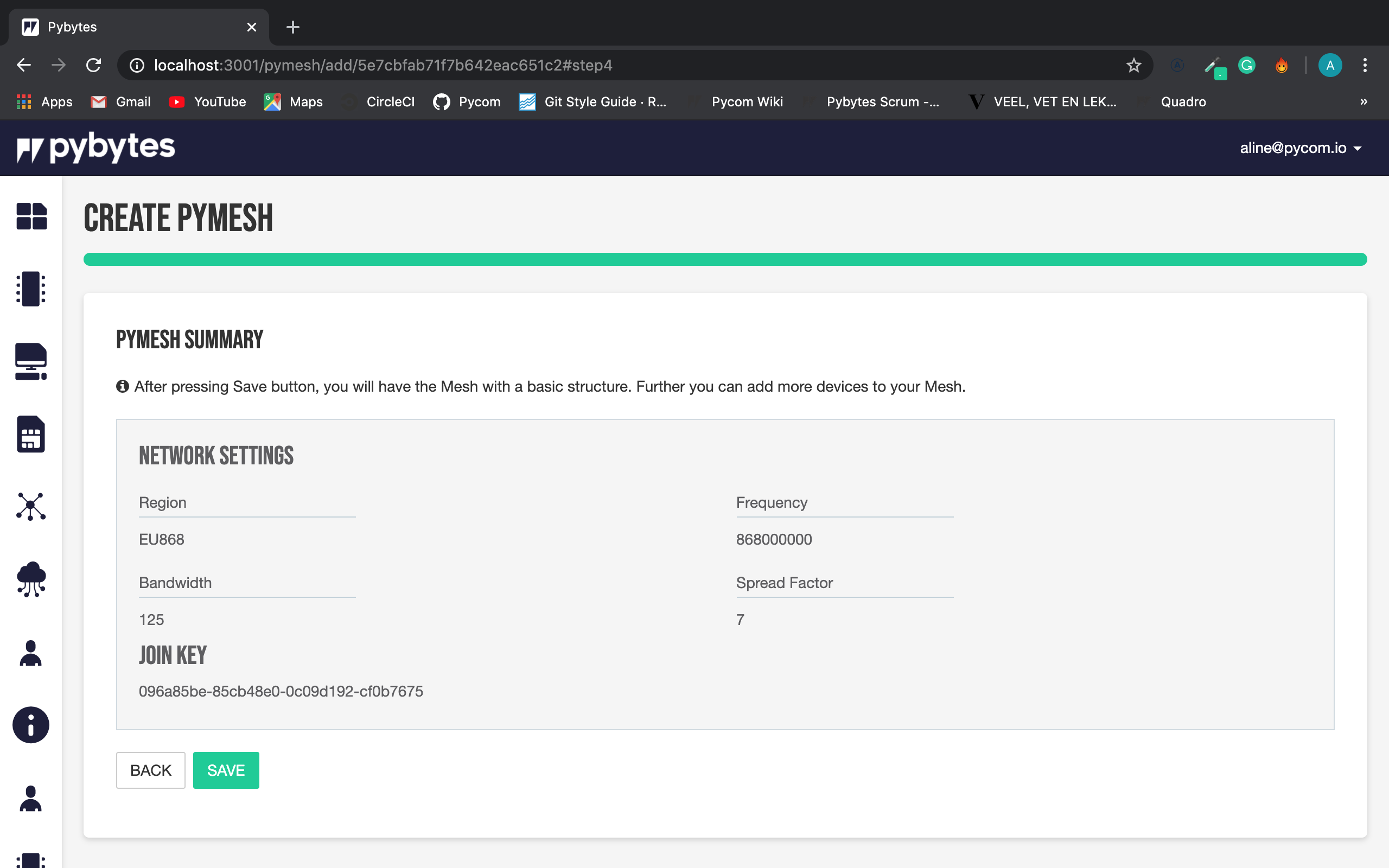 Pymesh settings summary